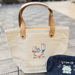 画像2: FROG WORKS かえるカップル トートバッグ