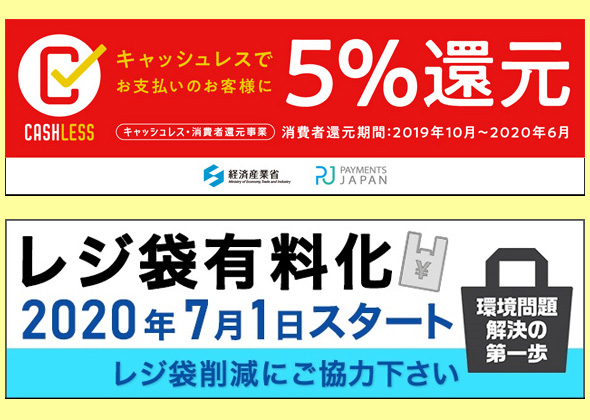 画像: 5%還元の終了と、レジ袋有料化