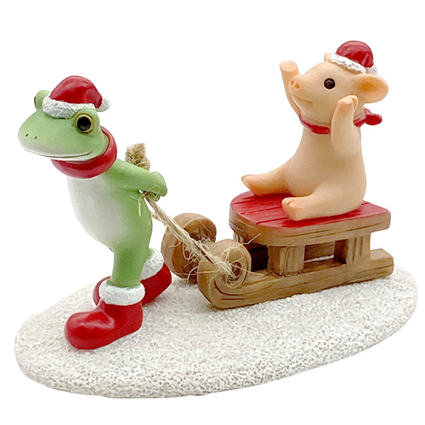 Copeau クリスマス ミニブタとソリでお散歩 - FROGS カエルグッズ専門